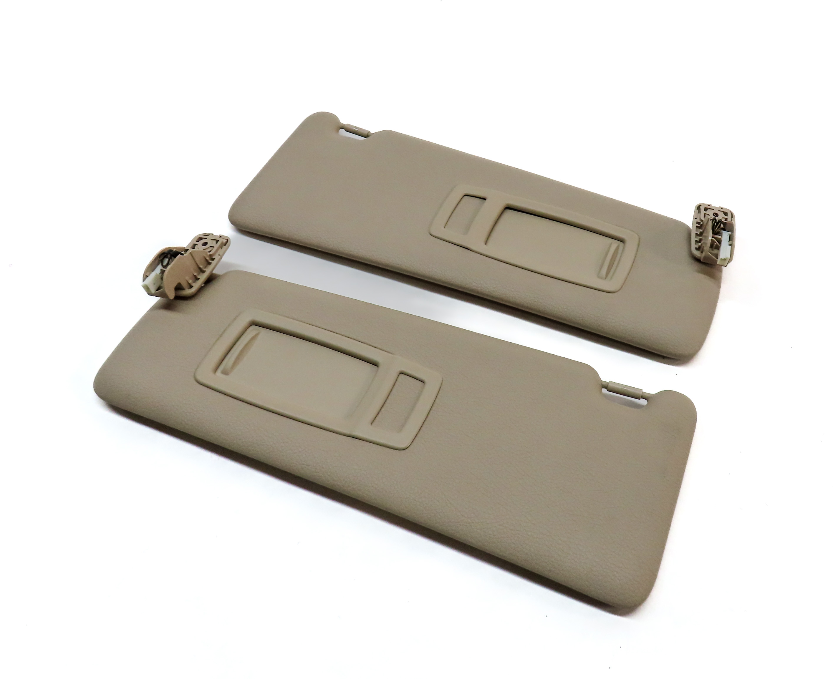 12-19 BMW 3 4 SERIES (F30 F31 F32 F33) FRONT LEFT & RIGHT SUNVISOR SET (BEIGE) — exact item pictured